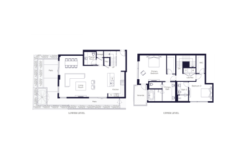 Floor plan for 2 beds, 2.5 baths, 2920 sqft